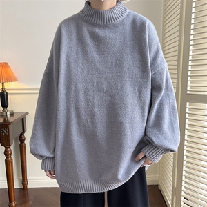 秋冬潮牌纯色oversize打底衫男痞帅宽松套头毛衣针织衫MY103-P40图片