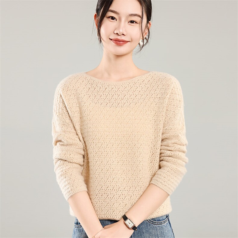 35%羊绒衫秋冬季新款舒适时尚百搭女式宽松长袖打底毛衣,女装羊绒衫,琳尚羊绒