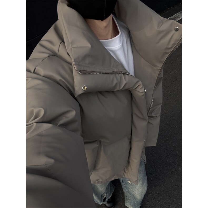 精品高质量PU皮棉衣现货抖音可送样A061-AJ00923棉衣-特P95-现货,男装棉衣,电商A061