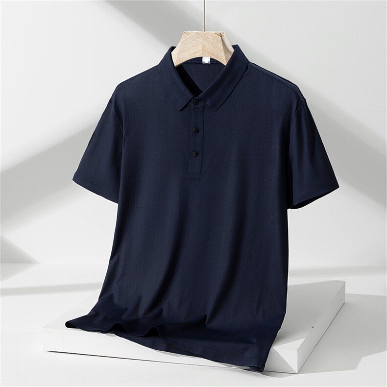 冰丝短袖t恤男夏装爸爸衣服中年人夏季户外运动冰丝速干polo衫,男装T恤,电商B212（原钱塘6029）