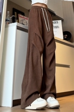 美式褶皱卫裤男高街痞帅垂感宽松阔腿直筒休闲裤504-K215-P45控69，男装休闲裤，星座504