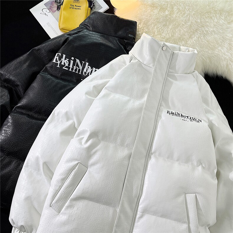 港风鳄鱼纹棉衣男手塞棉夹克PU皮棉服外套男8507P120控158,男装夹克,星座226-1
