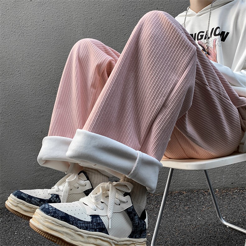 8XL-M特大码胖子加厚雪尼尔运动裤加绒灯芯绒卫裤男9028P45控58，男装休闲裤，电商D206-1