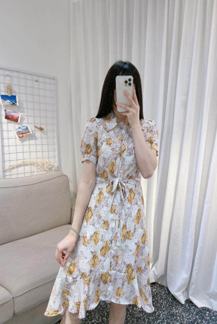 DINOBIENS【现货】夏季新款定制复古花连衣裙，女装连衣裙，迪诺比亚