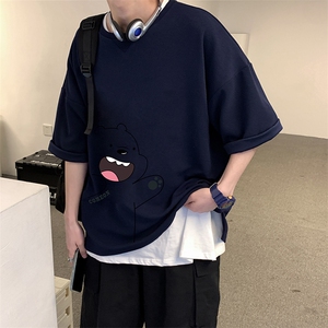 Q11131-P30 春夏季七分袖t恤男大码五分袖男短袖中袖图片