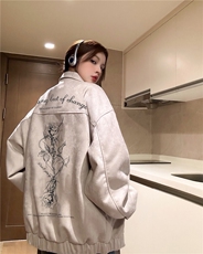 wassuphappy翻领外套男春秋季潮牌美式hipho飞行员宽松休闲夹克，男装夹克，星座809A(原222-1)