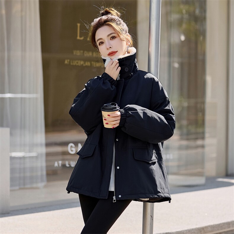 小个子毛领加厚羽绒服女士2025年冬新款韩版休闲宽松学生保暖外套,女装羽绒服,意芙