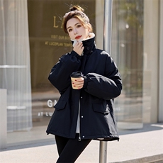 小个子毛领加厚羽绒服女士2025年冬新款韩版休闲宽松学生保暖外套，女装羽绒服，意芙