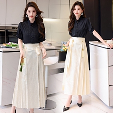 BAO现货2024夏装新款洋气减龄衬衣百搭显瘦气质马面裙套装，女装套装/套裙，时尚俏佳人