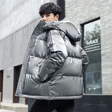 新款三条杠连帽防水免洗轻薄情侣学生短款外套羽绒服男，男装羽绒服，星座301D-5(原星座1415）