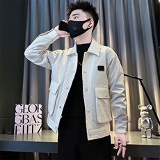 痞帅炸街潮流男士翻领夹克外套社会小伙店主风301C-JK18-P98控138，男装夹克，星座301C（原B323）