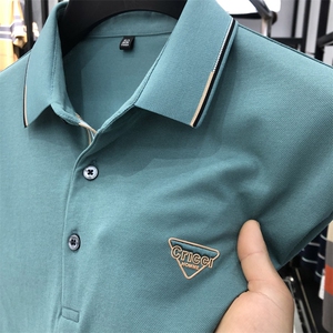 2023夏季新款短袖T恤保罗polo衫中年商务休闲男装半袖翻领男薄款图片