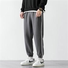 2021春秋季新款休闲裤男小脚裤九分裤韩版宽松条纹裤子DS881T，男装休闲裤，电商A102