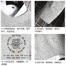M19163-P45加绒款-P65加厚加绒毛衣男大码毛线衣男针织衫网格，男装针织衫/毛衣，电商A040A