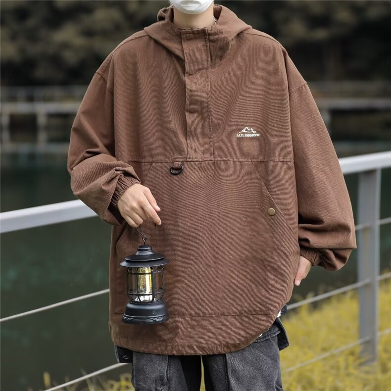 2023港风文艺连帽卫衣男春秋宽松潮流长袖外套,男装夹克,星座716-3