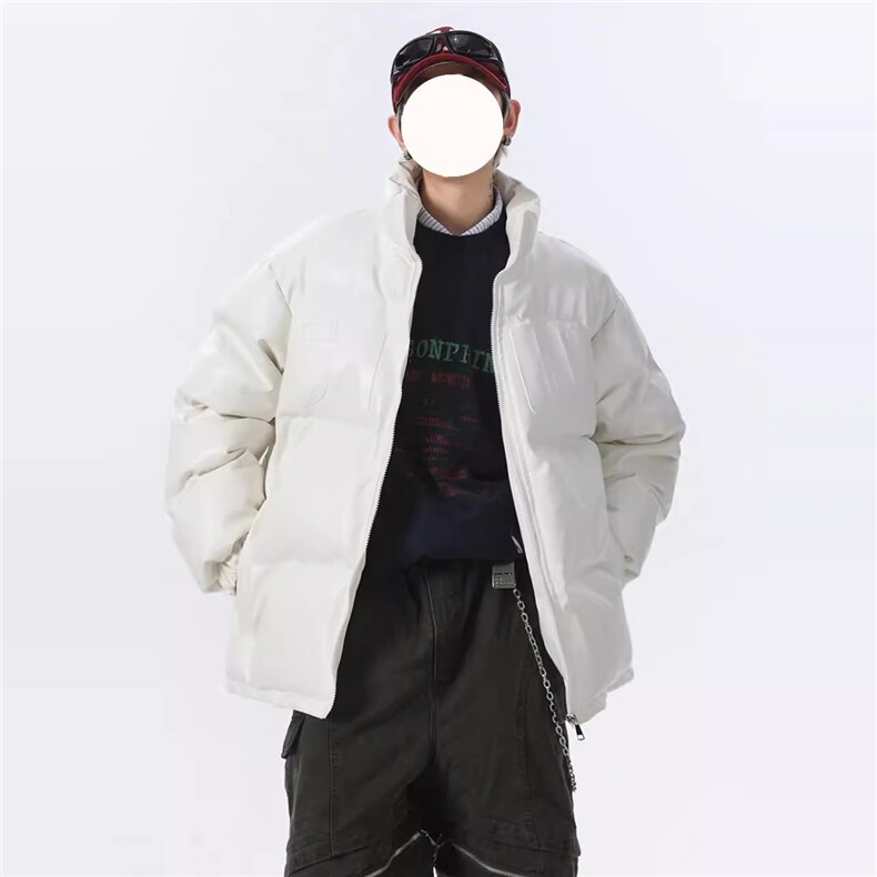 冬季立领pu皮钢印羽绒棉服男外套M2881P90直播,男装棉衣,星座1904A