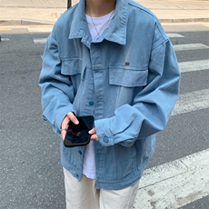 牛仔外套男韩版潮流2023秋冬季新款ins宽松百搭帅气夹克W4102-P68，男装大码男装，星座412-2