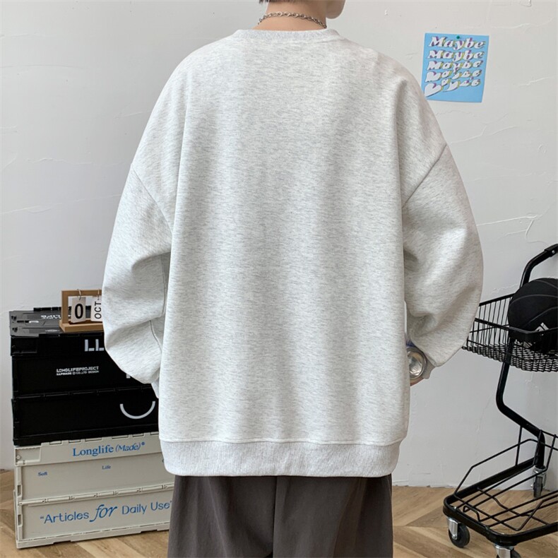 抖音得物高品质2023秋季休闲简约刺绣牙刷绣斜纹卫衣男7310-P65,男装卫衣,电商A441-1