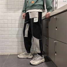 加绒加厚拼色休闲裤潮牌B342-K6329-P55控68，男装卫衣，电商B342