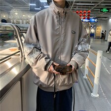 原宿风拼接宽松新款潮流潮牌立领夹克百搭外套现货W573-P50，男装夹克，星座512-4