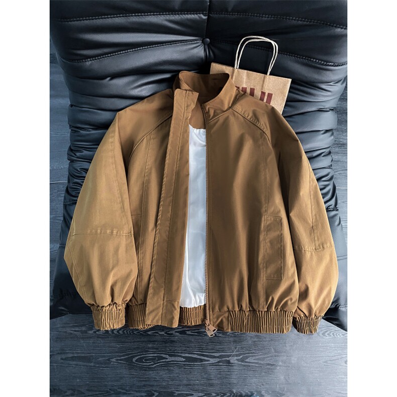 2026春款拼接夹克男抖音得物品质立领美式插肩袖飞行外套6164-P32，男装夹克，星座207