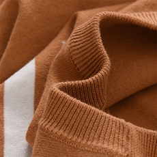 2025夏季新款纯棉圆领短袖男条纹简约商务轻熟针织打底衫T恤上衣，男装T恤，牧绒家园高端店