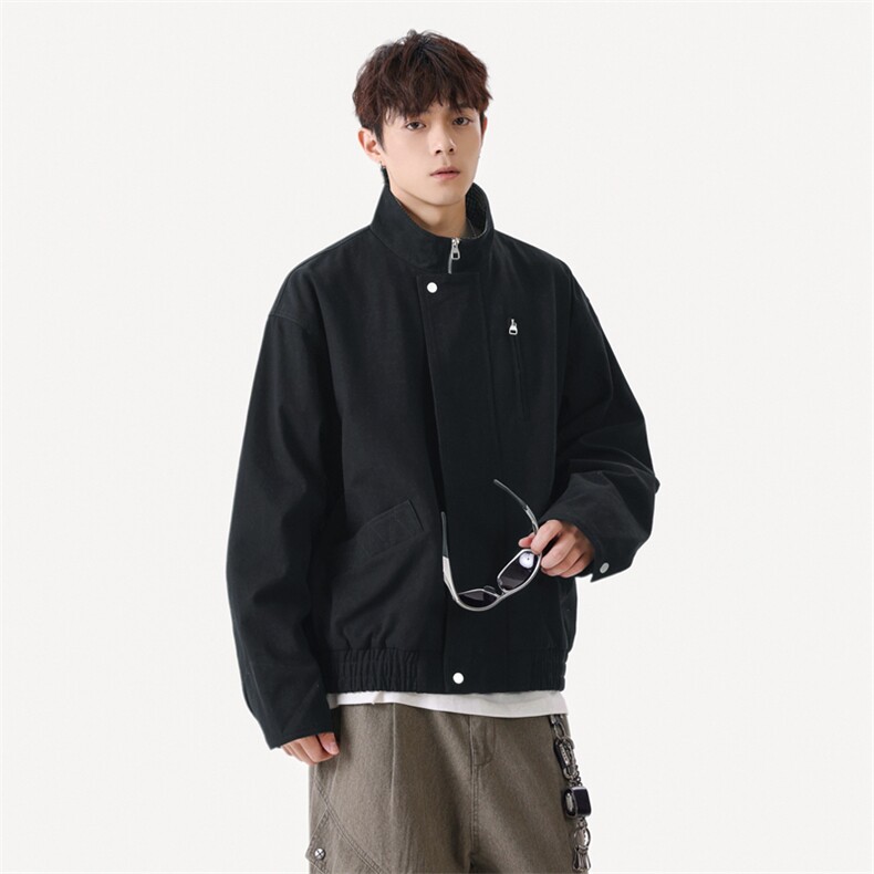 美式vintage豹纹衬衫夹克牛仔短袖外套设计感JK02528-P90,男装衬衫,星座308B-2