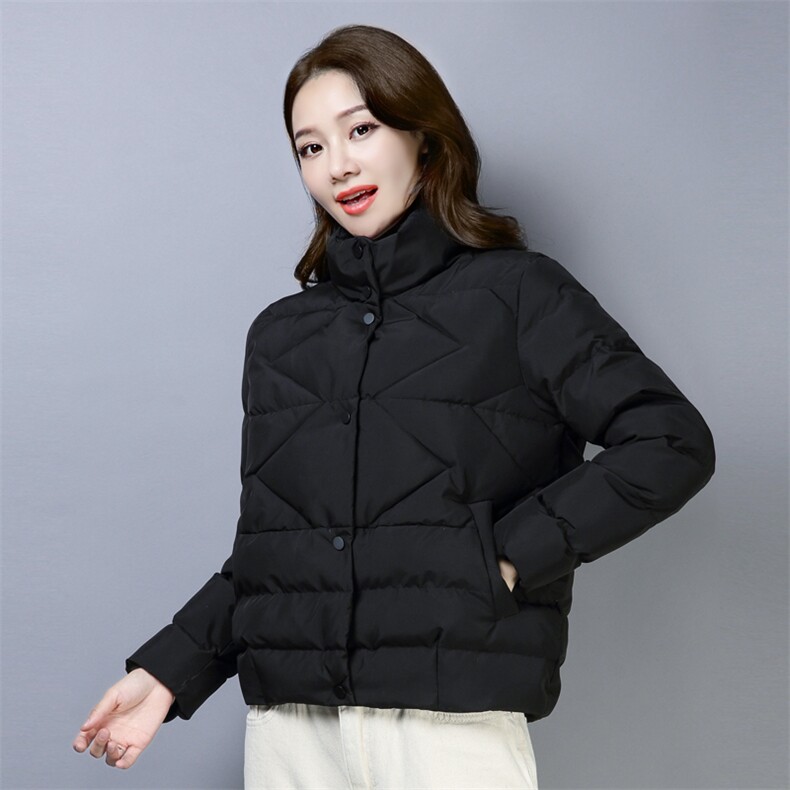 休闲时尚短款拉链连帽棉衣/棉服2020年冬季宽松修身显瘦都市,女装棉衣/棉服,小林双子