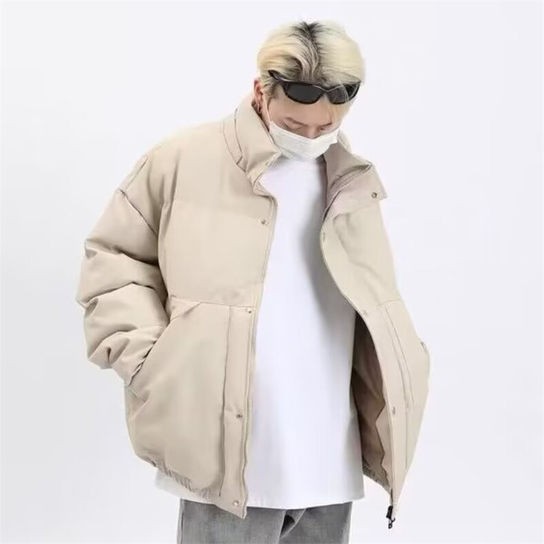 1506-1/MW1631/P72棕色灯芯绒立领棉服加厚冬季宽松保暖休闲外套,男装棉衣,星座1506-1