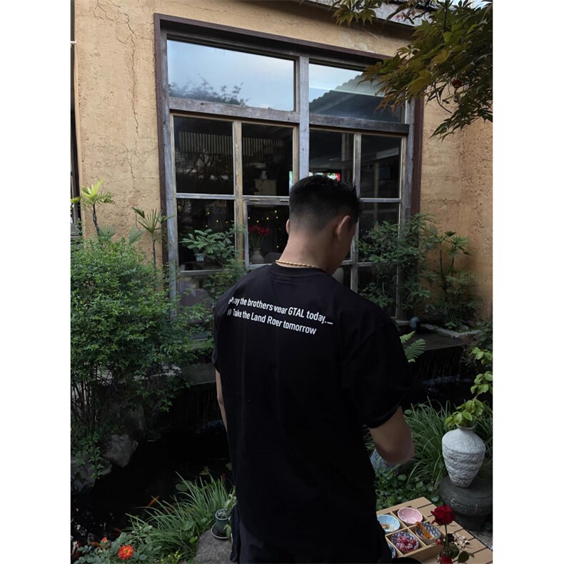 1506/QA15140/P32美式潮牌印花标语T恤夏季重磅纯棉印花圆领上衣,男装T恤,星座1506