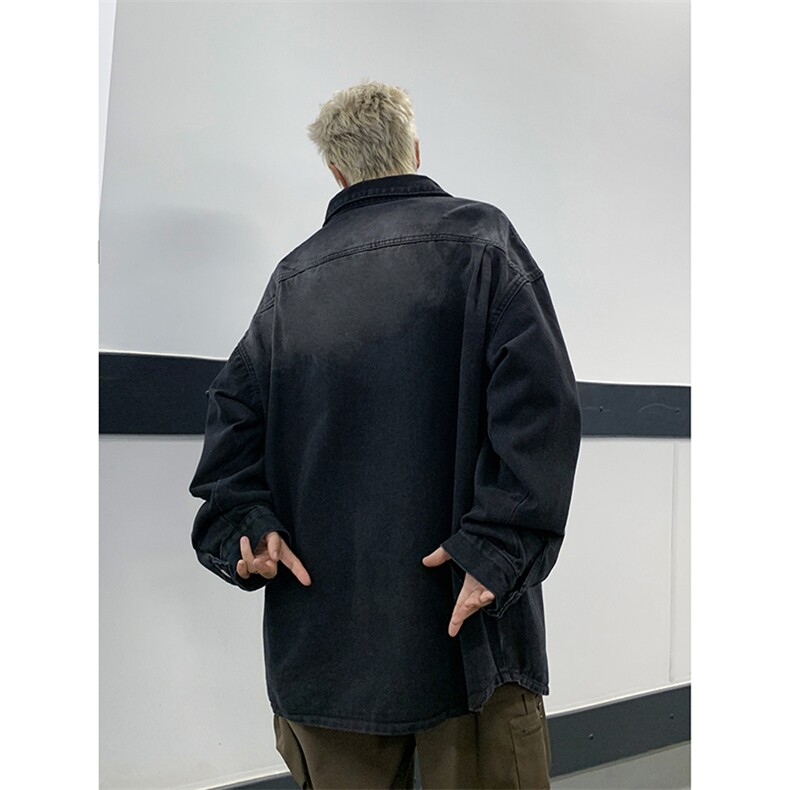 美式复古水洗长袖牛仔衬衫外套J3353P60,男装衬衫,星座1116-2