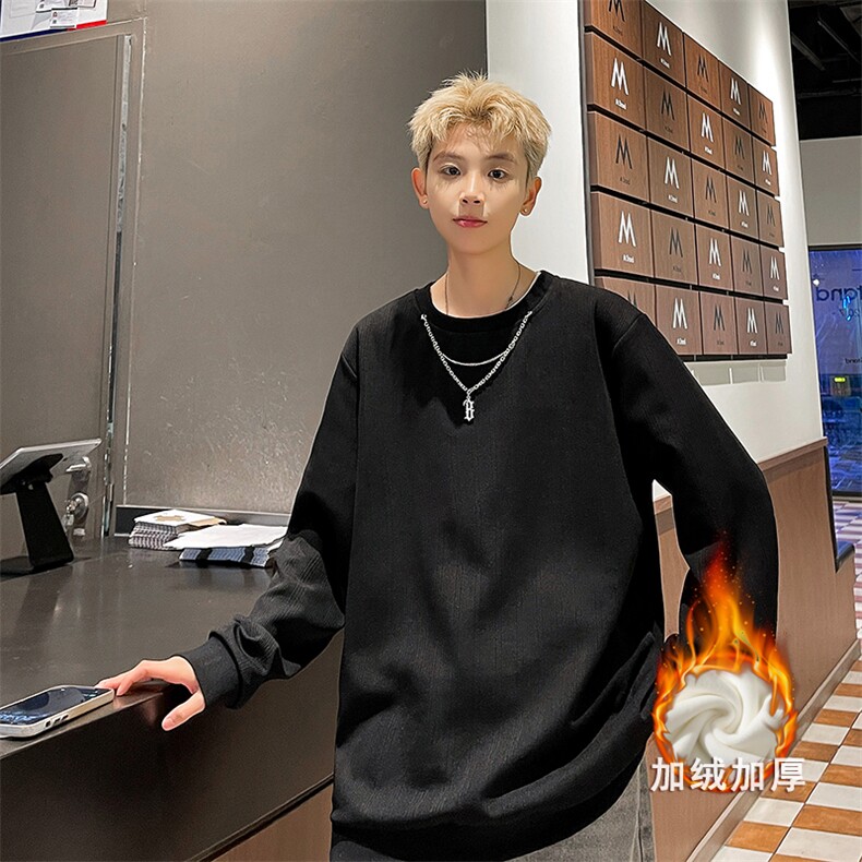 得物高品质休闲酷帅项链款打底卫衣加绒休闲常规P58加绒P68，男装卫衣，电商B319