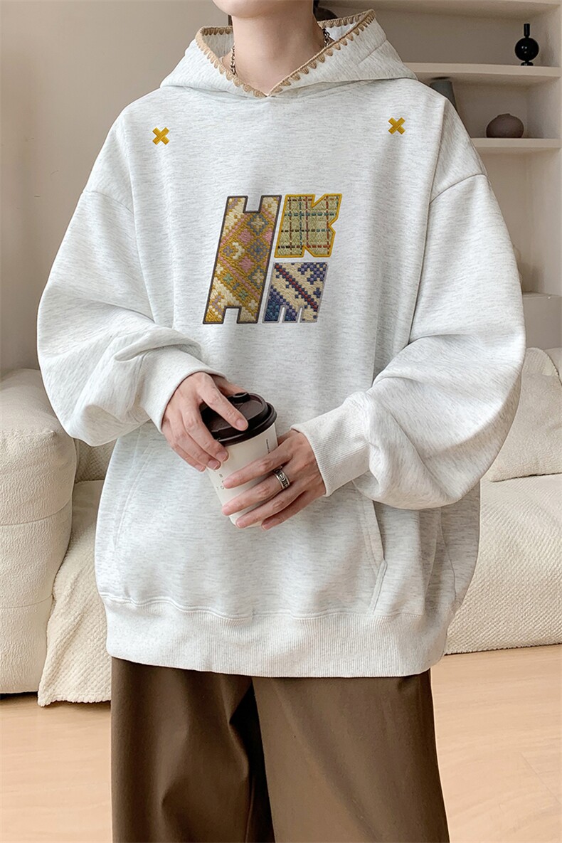 华棉春秋内景欧美青年宽松连帽卫衣男潮牌外套WY00794/P45加绒P50,女装短外套,电商B316