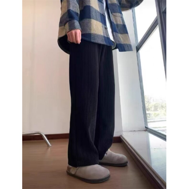 麦穗纹休闲裤子男款秋冬直筒宽松大码潮流男裤s27p41,男装休闲裤,星座1112-1
