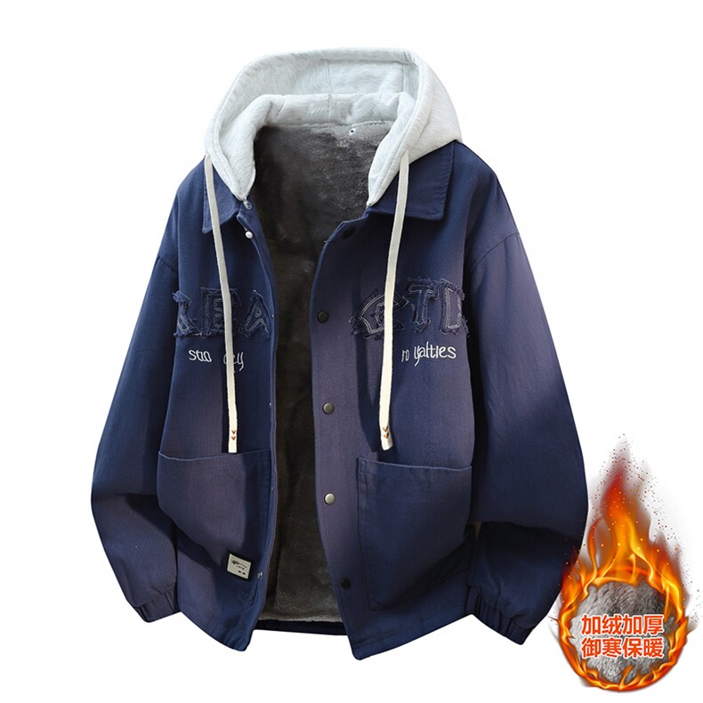 立体得物新款潮牌加厚连帽休闲假两件夹克外套A436-JK2538-P90,男装夹克,电商A436