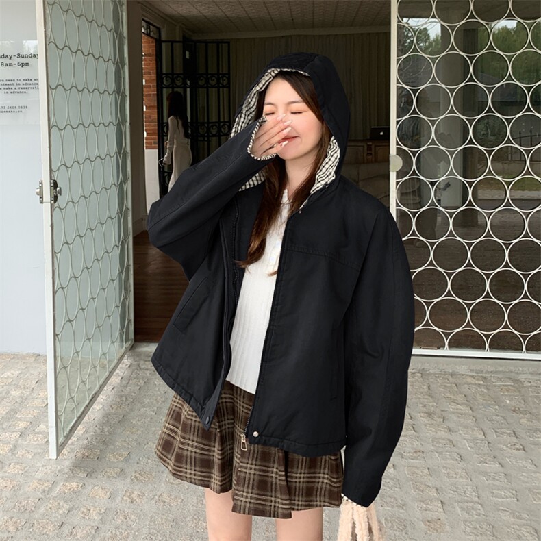 新品2025冬装女装新款格子加绒棉服外套266-p160-k238，女装棉衣/棉服，2C266