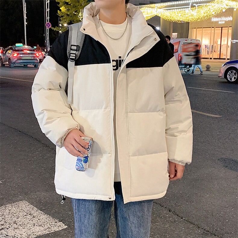 现货港风棉衣男立领二开撞色加厚棉袄DSA157B-M88888-特P65,男装棉衣,电商A157B