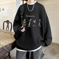 控78假两件毛衣男大码加绒针织衫男毛线衣M80043-P55加绒P70，男装针织衫/毛衣，电商A040