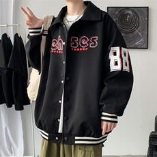棒球服男宽松大码印花外套春秋季韩版潮流ins休闲夹克J6017P80，男装夹克，电商A157