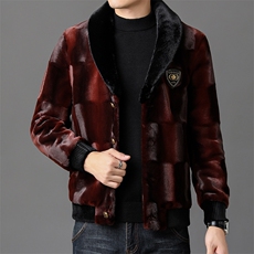 秋冬男士商务休闲夹克金貂绒外套中年时尚保暖上衣ZX8908-P245，男装夹克，星座1105-3