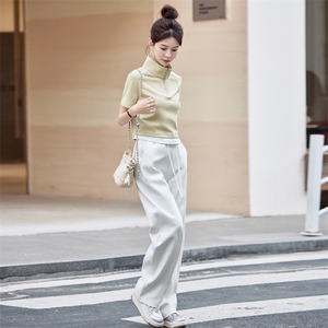 FALVLITE多巴胺运动服套装女夏季小个子时尚半拉链短袖卫衣两件套图片