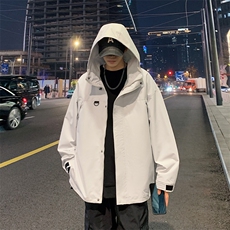 新款连帽冲锋衣夹克男中性风港风潮流休闲外套JK2365-P65，男装夹克，星座717
