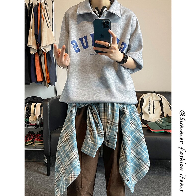 polo衫男潮流印花大码情侣翻领四色短袖T恤T3540-P33【特价】,男装T恤,电商A007