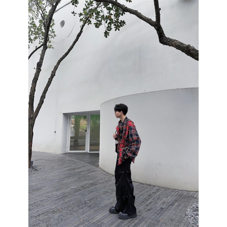 网络图现货新中式格子长袖衬衫外套男RHJ26-P60,男装衬衫,星座1005-6