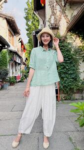 纯苎连衣裙小衫裤子裙子衬衣 时尚风 风淑女风休闲风,女装连衣裙,川哲