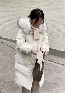 韩版大毛领羽绒服图片
