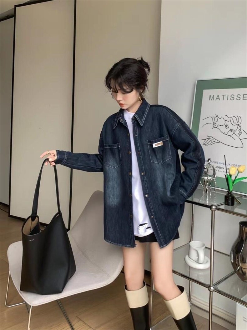 爱美欧现货加绒牛仔衬衣，其它，爱美欧