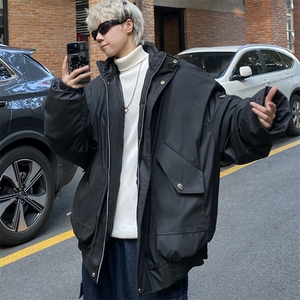 pu皮棉衣男冬季新款加厚棉服宽松面包服棉袄 M7166 P135 控168图片