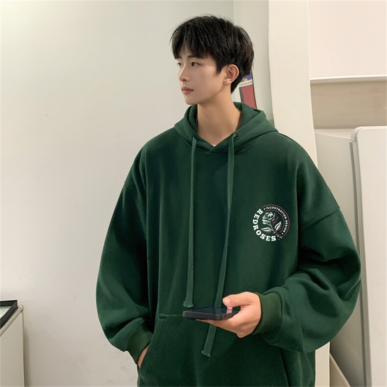 抖音品质秋季320G华棉男士连帽大码印花卫衣WYH516-P45控68,男装卫衣,电商B370