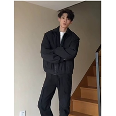 青少年男生显壮飞行夹克棉服美式高街长袖外穿常规款潮标准方领，男装夹克，星座506A